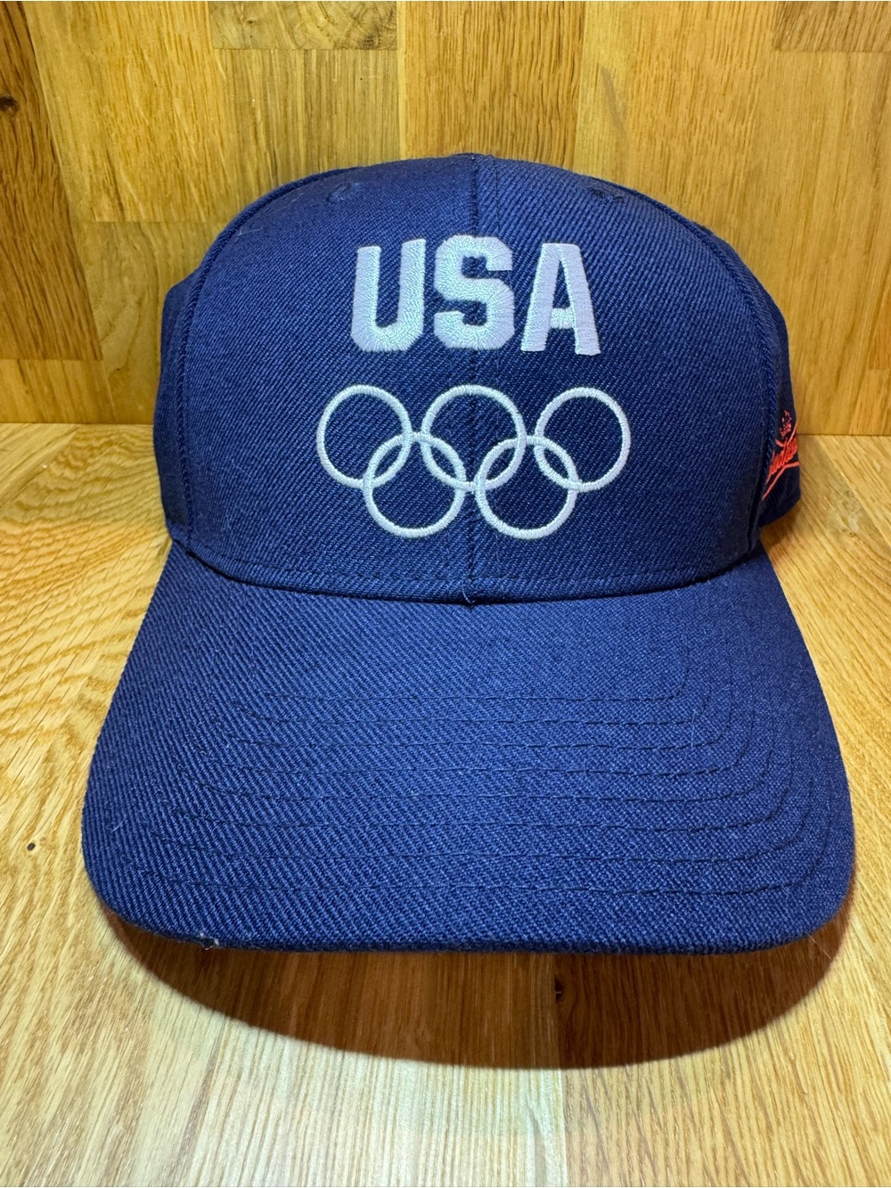 USA Olympic Navy Baseball Cap with Embroidered Rings